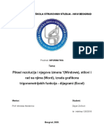 Piksel Rezolucija I Njegova Izmena (Windows), Stilovi I Rad Sa Njima (Word), Izrada Grafikona Trigonometrijskih Funkcija - Dijagrami (Excel)