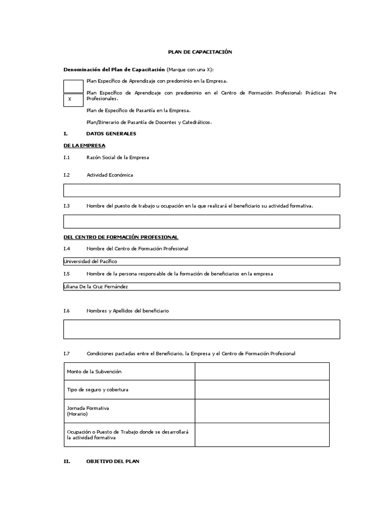 Plan de Capacitacion | PDF | Desarrollo profesional | Business