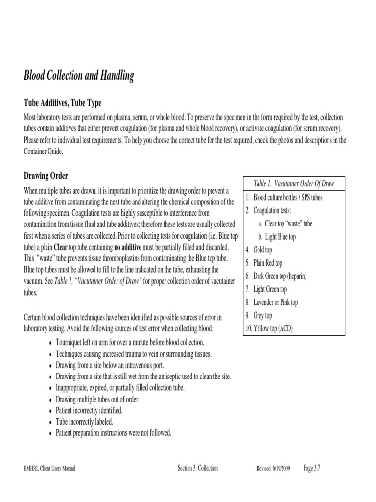 Routine Blood Collection and Processing PDF | PDF | Blood Plasma ...