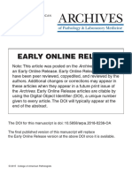 Early Online Release: The DOI For This Manuscript Is Doi: 10.5858/ arpa.2018-0238-OA