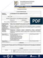 Programa de Estudios Fundamentos de Administración Virtual PDF