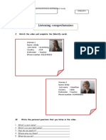 Listening Comprehension Activity 1