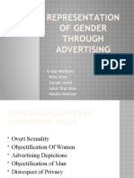 Representation of Gender Through Advertising: Group Members Nida Ather Zainab Javed Sehar Riaz Khan Rabbia Shahzad