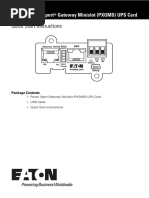 Quick Start Instructions: Eaton Power Xpert Gateway Minislot (PXGMS) UPS Card