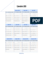 Calendarios 2020 Horizontal