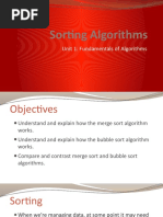 Sorting Algorithms: Unit 1: Fundamentals of Algorithms