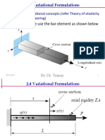 2.4 Variational Formulations: - For Illustration, We Use The Bar Element As Shown Below