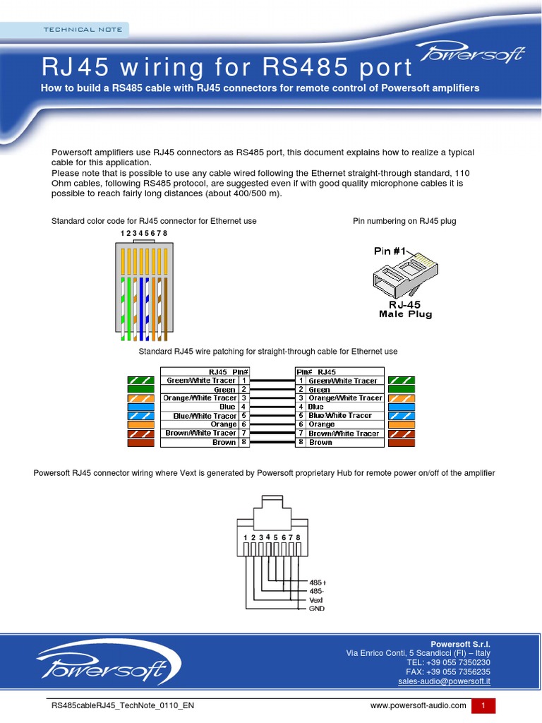 RS485 to RJ45 Wiring Guide | PDF