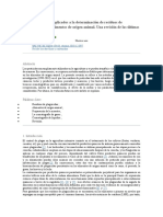 Métodos Analíticos Aplicados A La Determinación de Residuos de Plaguicidas en Los Alimentos de Origen Animal