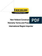 New Holland Construction Inr Importer Warranty Manual 2012