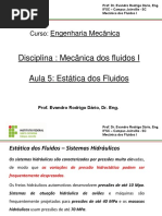 MecFlu I - Aula V - Estática Dos Fluidos