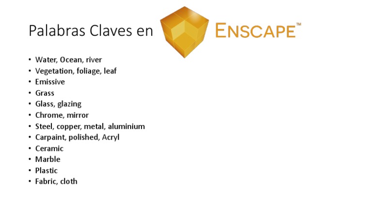 Enscape Material Keywords List | PDF | Home & Garden