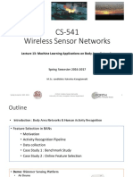 CS-541 Wireless Sensor Networks: Lecture 13: Machine Learning Applications On Body Area Networks