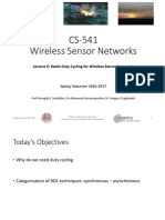 Lecture 6: Radio Duty Cycling For Wireless Sensor Networks