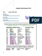 3rd Grade English Worksheet #01