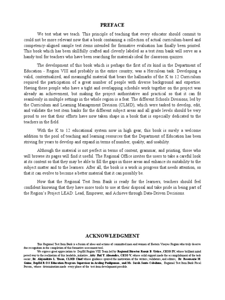 Preface Acknowledgment In Elementary Araling Panlipunan Pdf