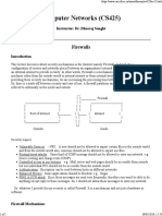 Computer Networks (CS425) : Firewalls