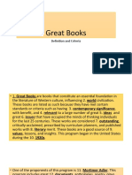 Great Books Definition and Criteria