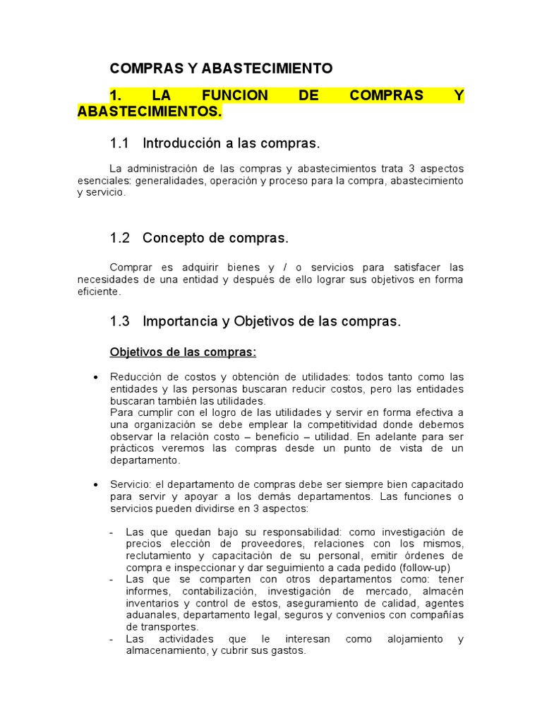 Clase de Compras y Abastecimiento en Español | PDF | Calidad (comercial ...