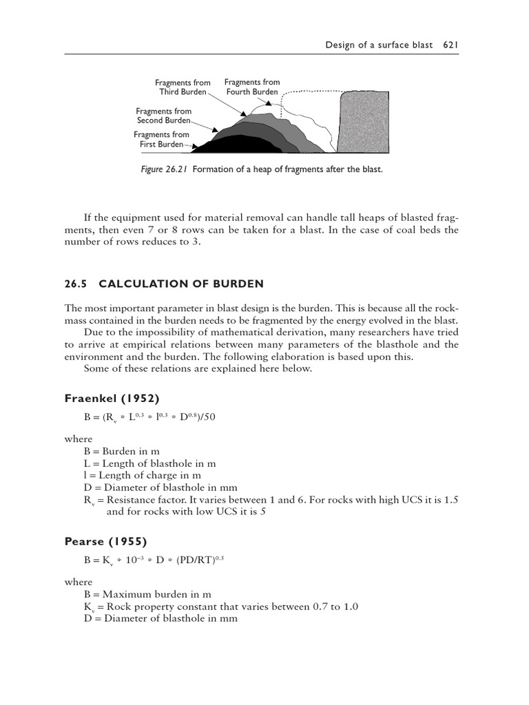 Surface Blast Design and Burden Calculation | PDF | Mechanical ...