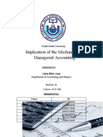 Implication of The Mechanics of Managerial Accounting: Afrin Rifat (Ani)