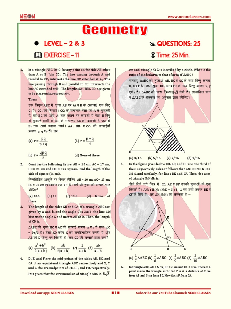 Triangle Angle and Side Problems | PDF | Geometric Shapes | Triangle