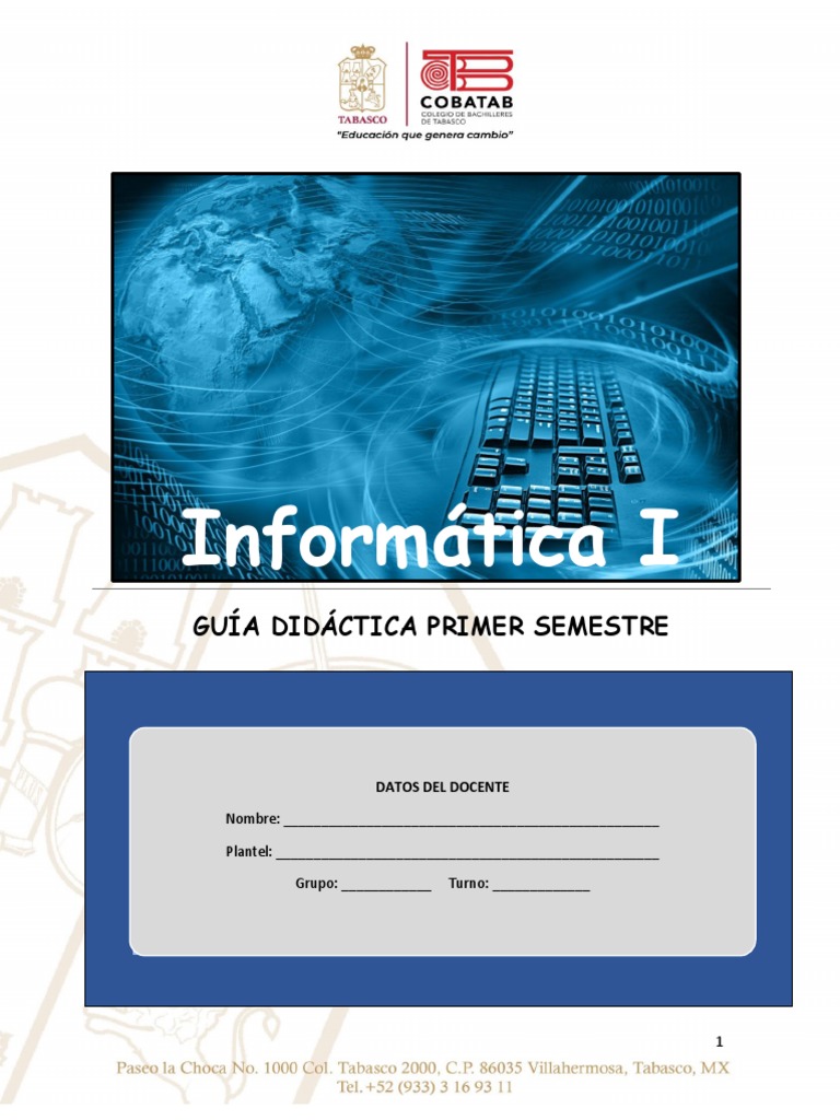 Guia de Informatica I | PDF | Periférico | Hardware de la computadora