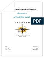 Pioneer Institute of Professional Studies: Assignment On International Finance