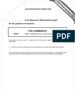 7100 Commerce: MARK SCHEME For The May/June 2009 Question Paper For The Guidance of Teachers