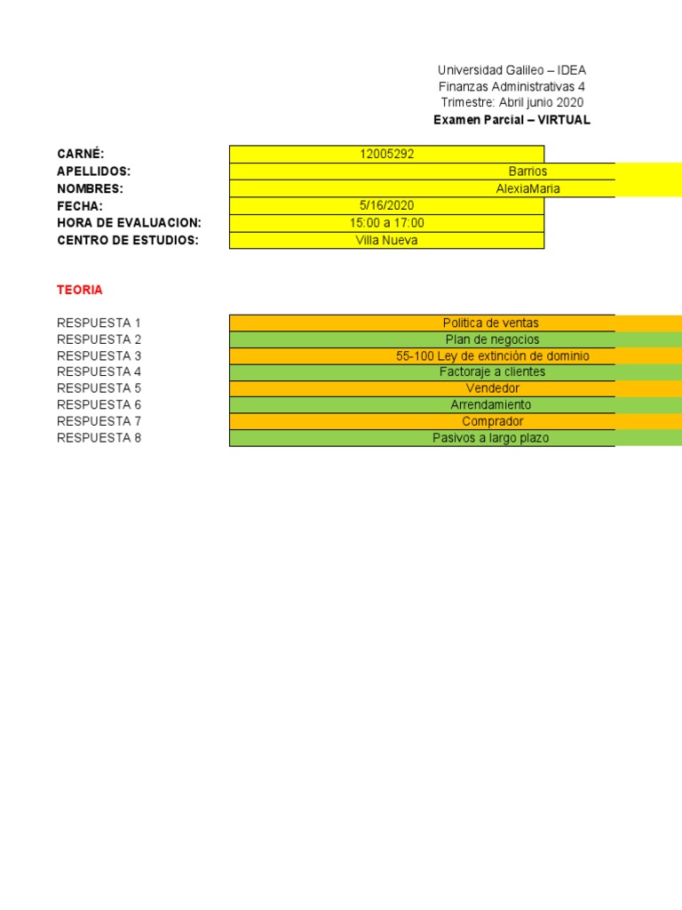 Examen Virtual de Finanzas Administrativas | PDF | Arrendamiento ...