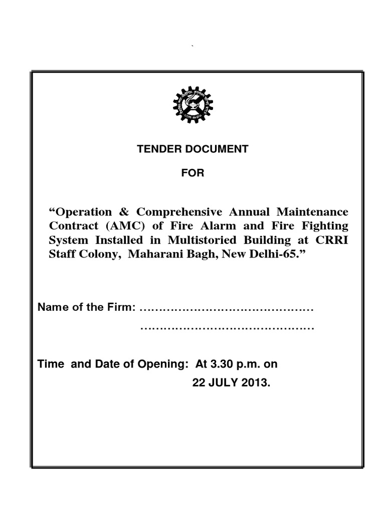 Tender Document FOR: Name of The Firm | PDF | Specification (Technical ...