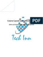 Course Layout and Contents 2017: (Web and Desktop Application Development)