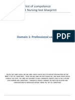 Test of Competence Part 1 Nursing Test Blueprint: Domain 1: Professional Values