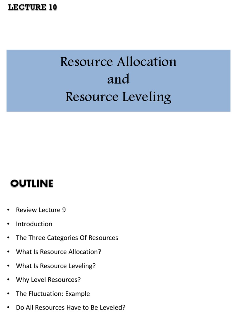 Resource Allocation and Leveling | PDF | Overtime | Resource
