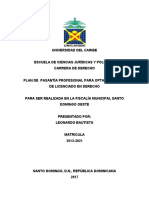 PLAN DE PASANTÍA REALIZADA EN LA FISCALÍA MUNICIPAL SANTO DOMINGO OESTE, - Leonardo Bautista