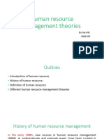 Human Resource Management Theories: by Sara M. 1801395