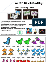 Dinosaur Counting Cards PDF