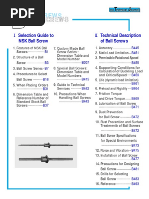 Nsk Ball Screw Catalog Pdf - Catalog Library
