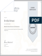 29) Material Data Sciences and Informatics Course Certificate PDF