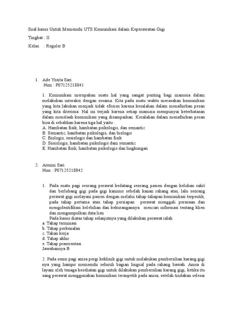 Contoh Soal Dan Jawaban Pilihan Ganda Tentang Komunikasi