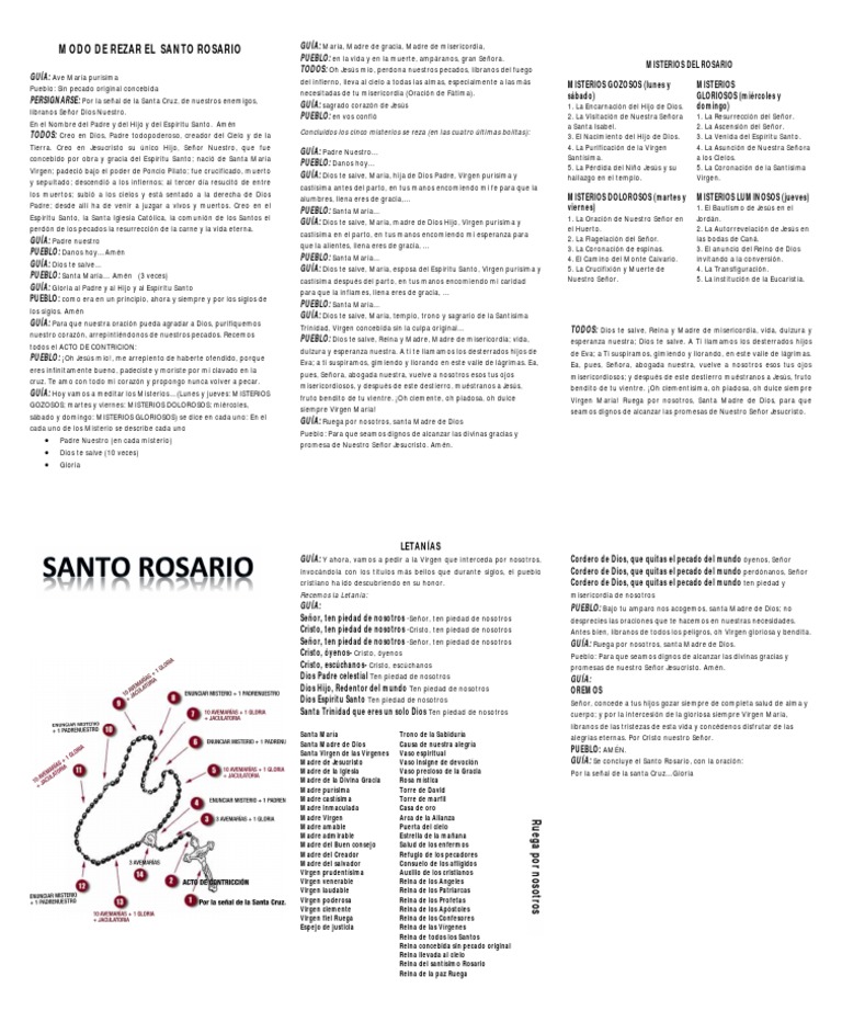 Guía Completa del Santo Rosario | PDF | María, madre de Jesús | Oración