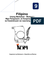 Fil9 - Q1 - Mod1 - Mga Pangyayari A Tkaugnayan Nito Sa Kasalukuyan Sa Lipunang Asyano - Version3