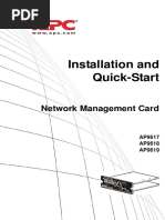 Installation and Quick-Start: Network Management Card