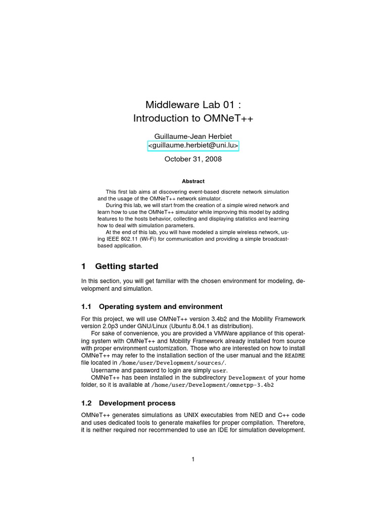 Intro to OMNeT++ Network Simulation | PDF