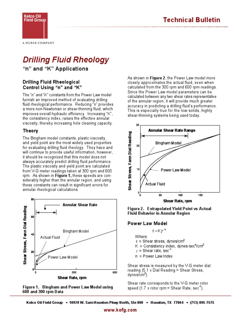Drilling Fluid Rheology - Kelco Oilfield Group PDF | PDF | Shear Stress ...