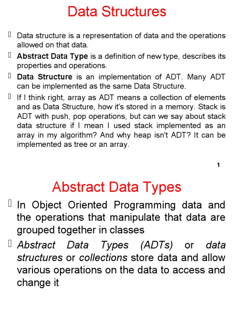 Abstract Data Type Is A Definition of New Type, Describes Its Data ...