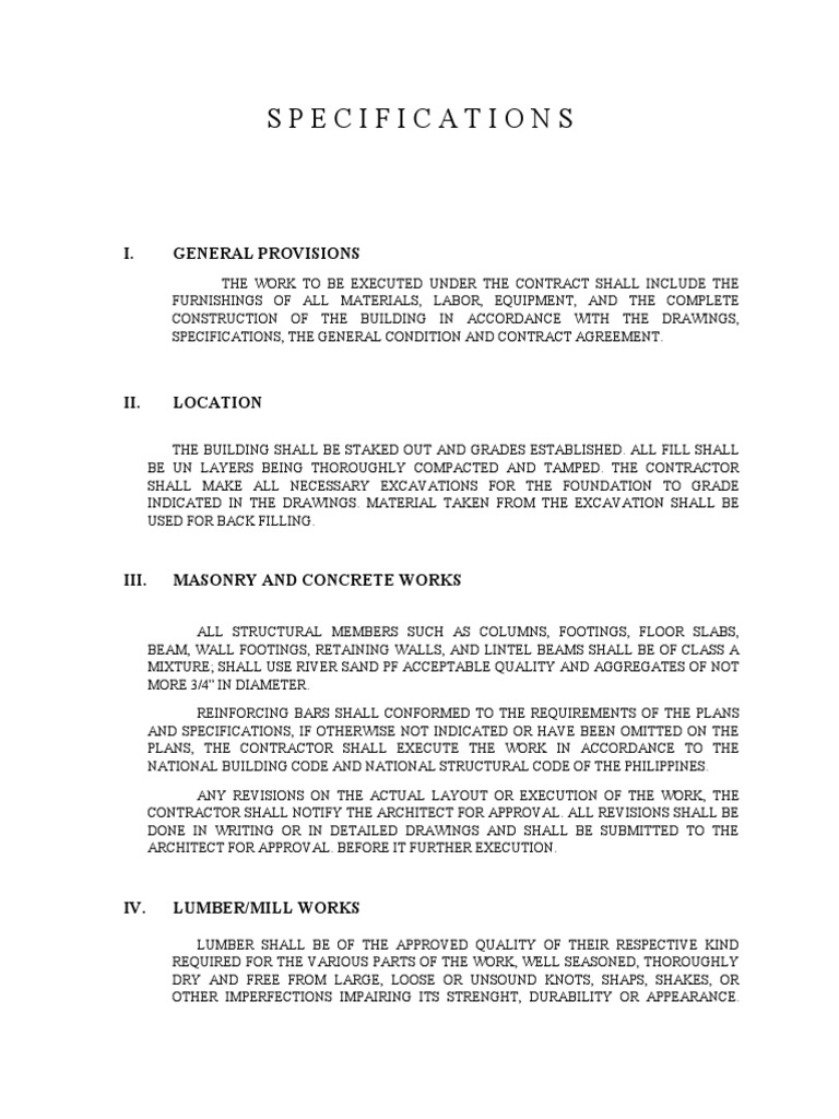Plumbing Specifications Overview | PDF | Plumbing | Pipe (Fluid Conveyance)