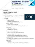 Lesson 2 The Age of Digital Images: Learning Plan in COMPUTER 8