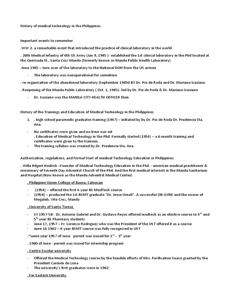 A Comprehensive History of the Development of Medical Technology