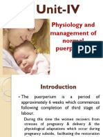 Physiology and Management of Normal Puerperium
